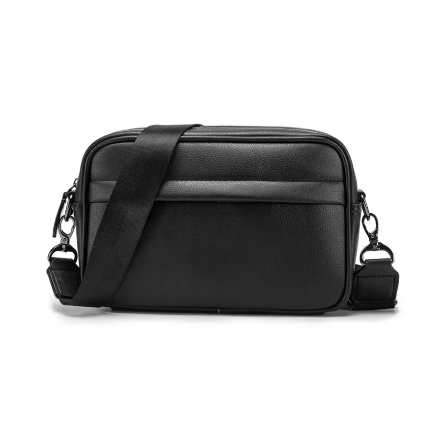 Sacoche Rectangulaire Homme Noire - Sac Bandoulière Minimaliste