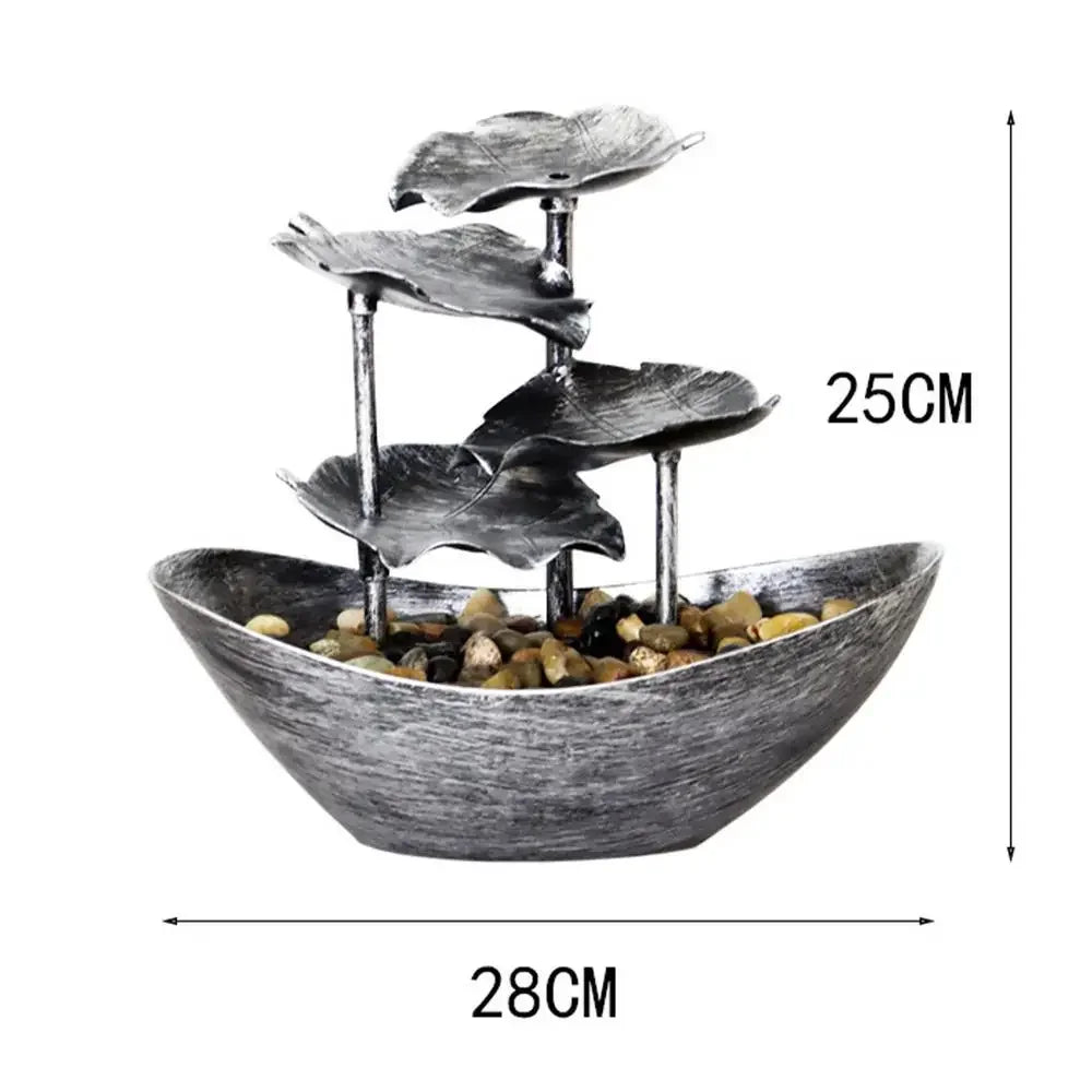 Fontaine Feuille de Lotus Métal LED – Cascade Zen USB, 3 Finitions