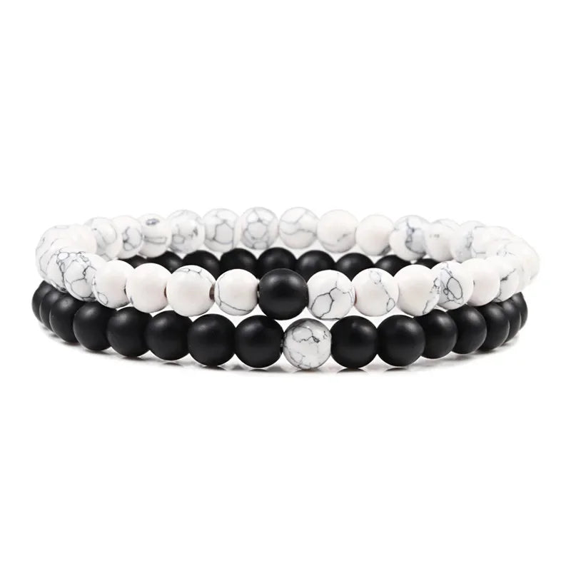 Bracelet Homme Double Rang Perles Noires et Œil de Tigre