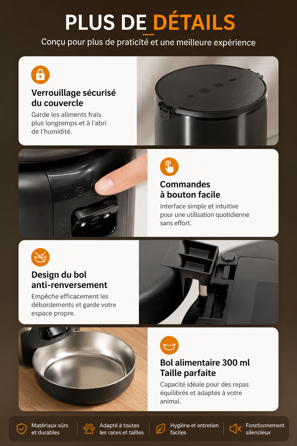 Distributeur Automatique Connecté avec Caméra HD pour chiens et chats