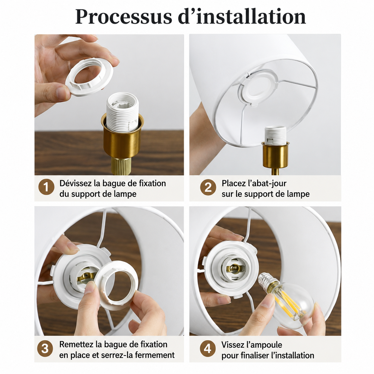 Lampe de Table Sans Fil Rechargeable à Intensité Variable