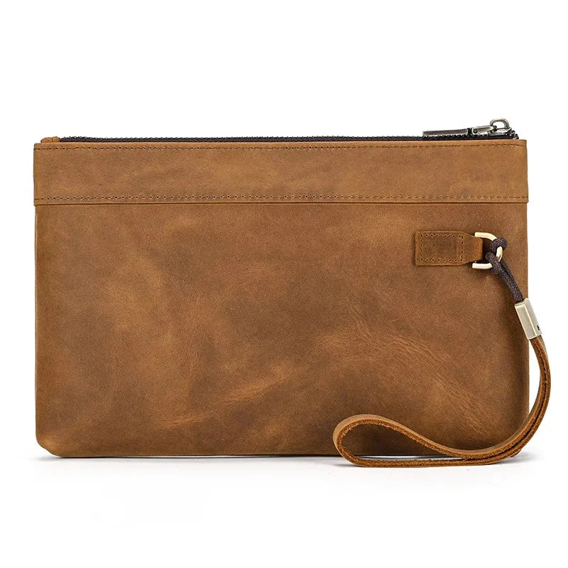 Pochette en Cuir pour Homme Camel - Clutch Fine et Pratique