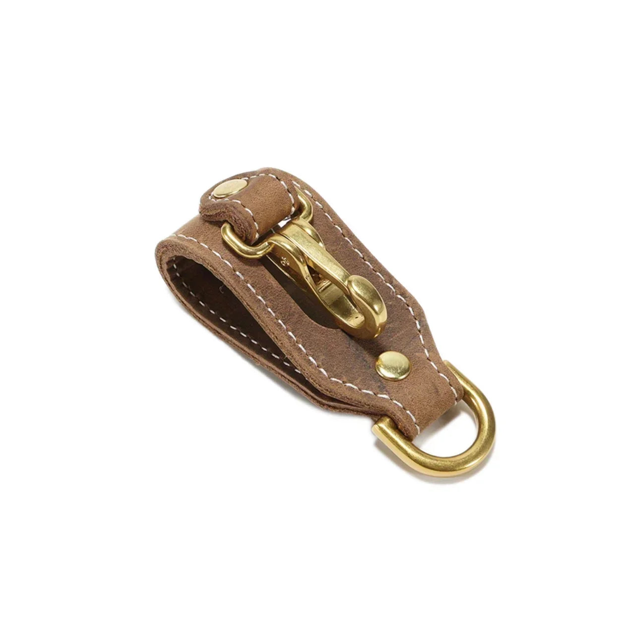 Porte-Clés de Ceinture en Cuir Rouge pour Homme avec Mousqueton
