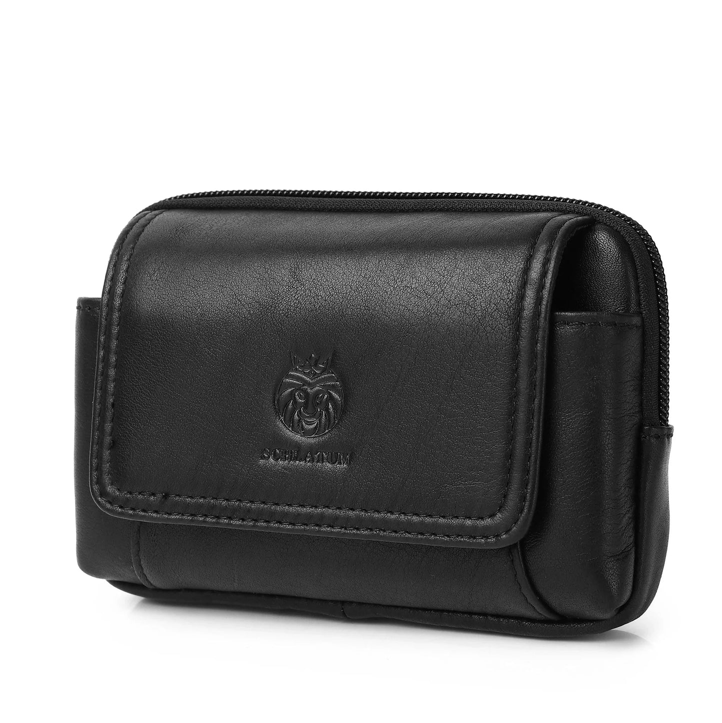Sac Ceinture Homme en Cuir, Compact avec Fermeture à Bouton