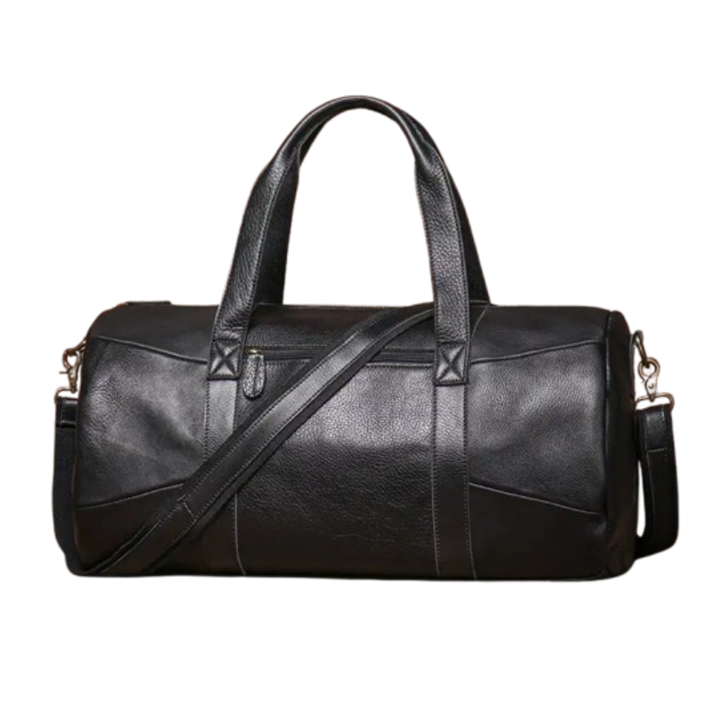 Sac Cuir de Voyage Homme Marron - Sac Week-end Cylindrique
