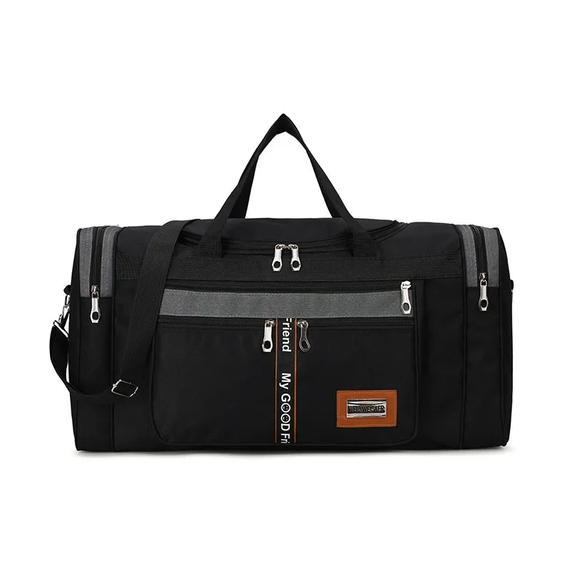 Sac de Voyage Noir Homme - Sac de Sport Multipoche Résistant