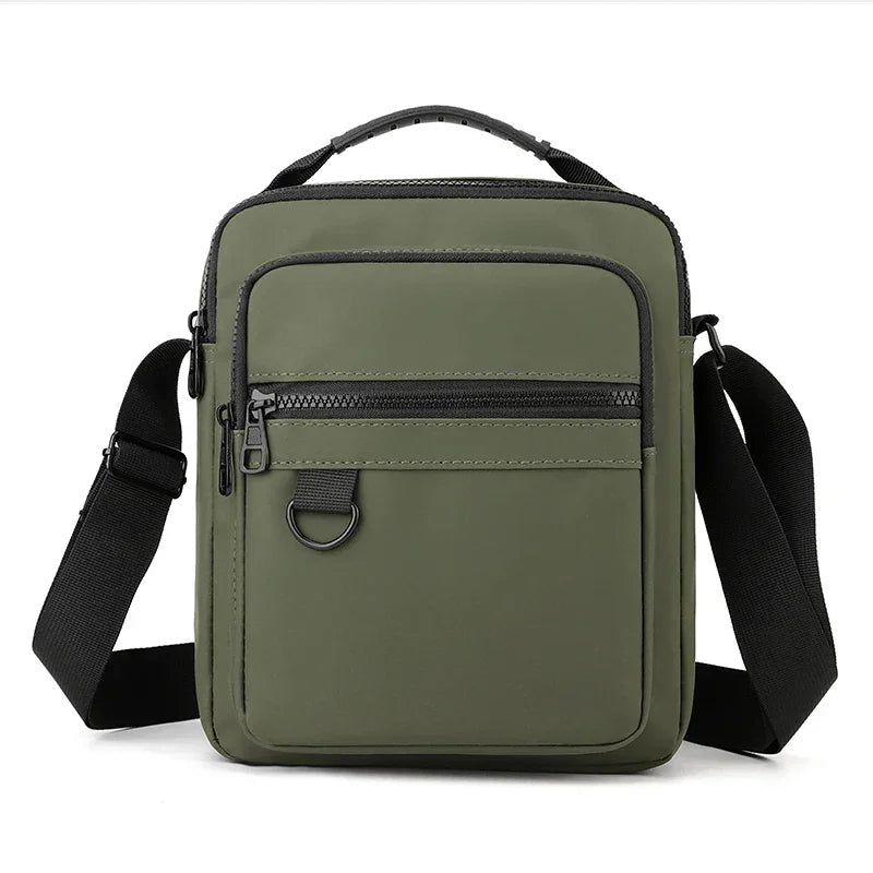 Sac Sacoche Homme Multipoche, Bandoulière Réglable et Poignée
