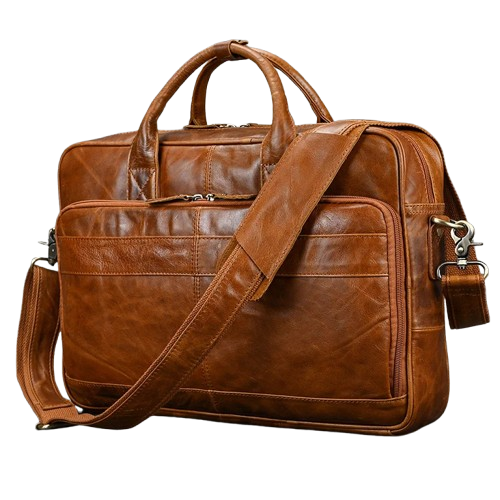 Sacoche Ordinateur en Cuir pour Homme, Cartable Vintage