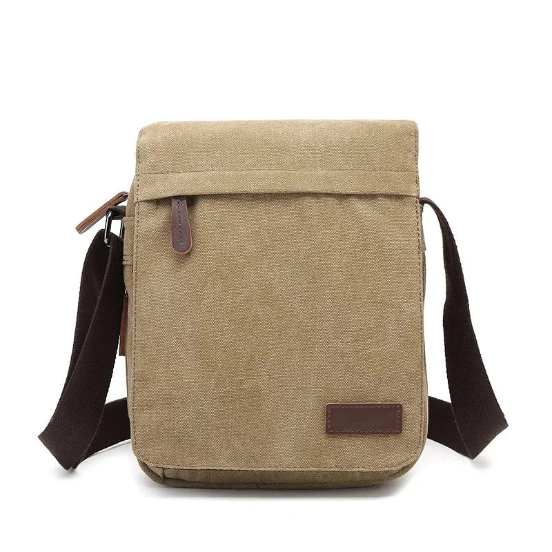 Sacoche Homme en Tissu Gris Foncé - Sac Bandoulière Vertical