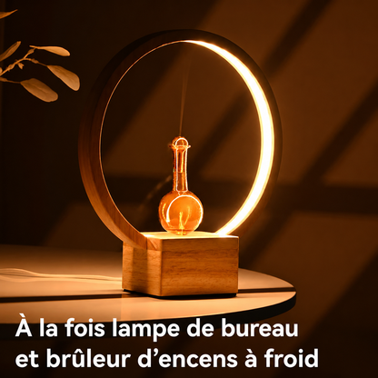 Diffuseur d’Huiles Essentielles Sans Eau en Bois et Verre – Lampe d’Ambiance Aromathérapie Premium