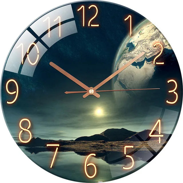 Horloge Murale Verre Design Paysage – Luxe Silencieuse 30cm
