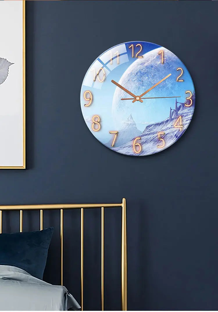 Horloge Murale Verre Design Paysage – Luxe Silencieuse 30cm
