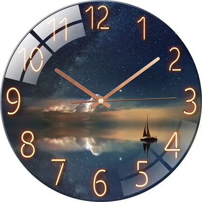 Horloge Murale Verre Design Paysage – Luxe Silencieuse 30cm