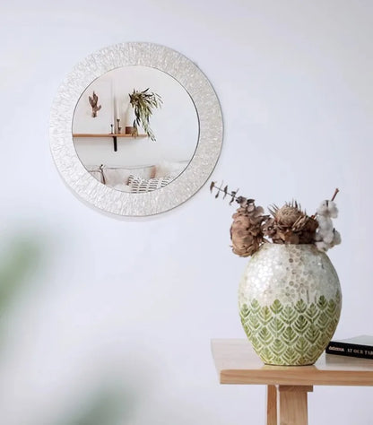 Miroir Mural Décoratif Rond – Nacre & MDF Style Nordique, 5 Designs