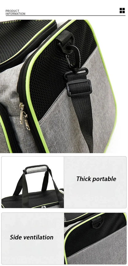 Sac de transport extensible pour chat avec panneaux en filet zippés