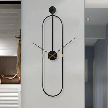Horloge Murale Luxe Art Ovale Métal Silencieuse – Dorée ou Noire
