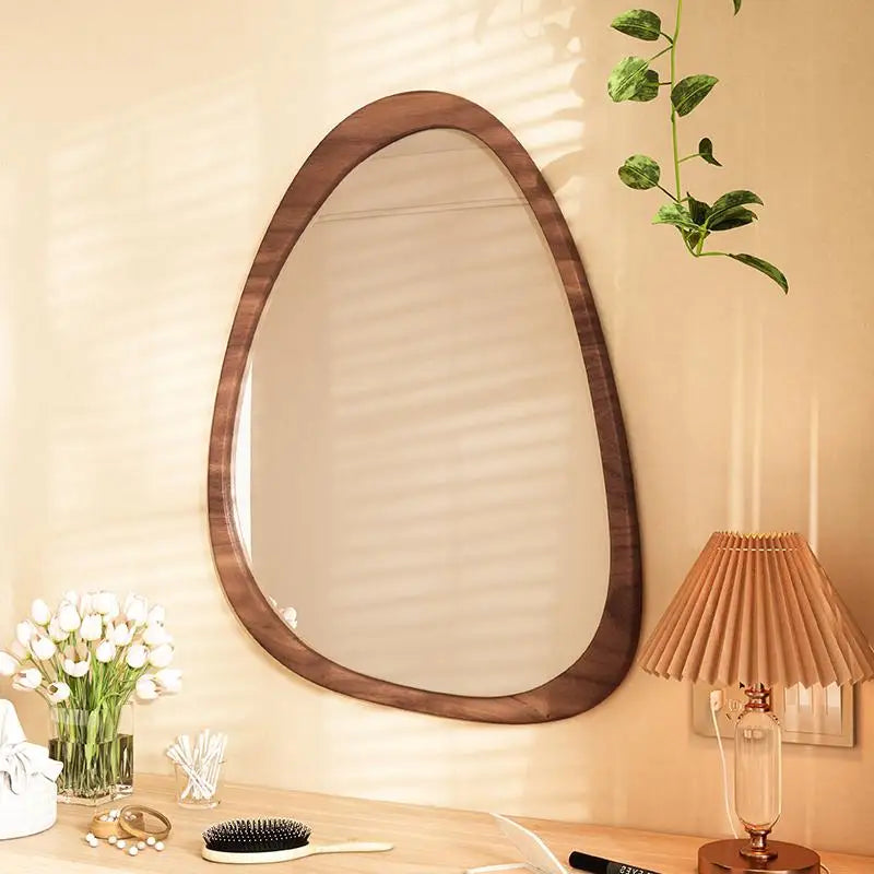 Miroir Mural Irrégulier Bois Asymétrique – Style Moderne, 4 Grandes Tailles