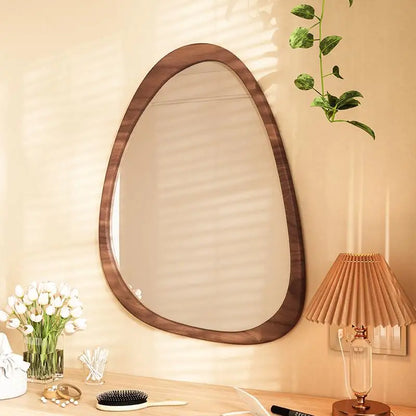 Miroir Mural Irrégulier Bois Asymétrique – Style Moderne, 4 Grandes Tailles