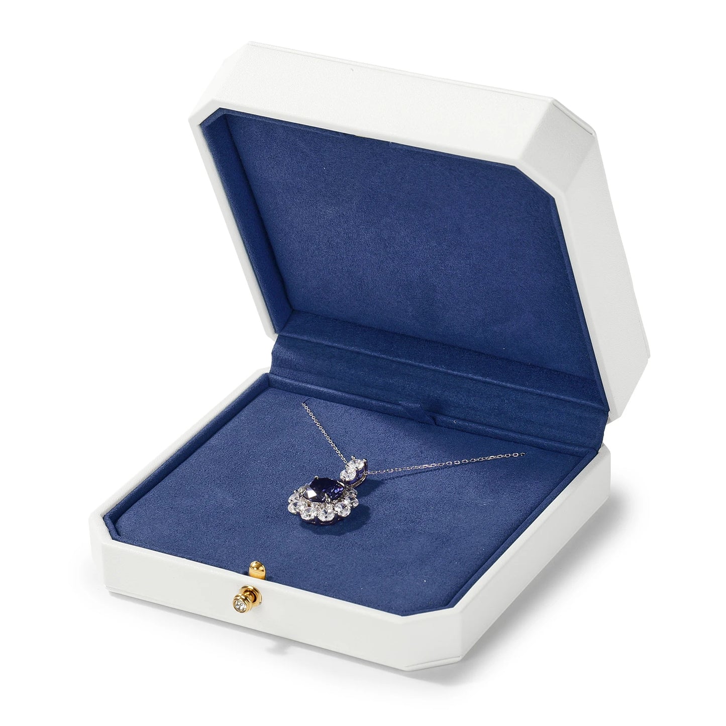Écrin Bijoux Luxe Blanc & Bleu – Pureté