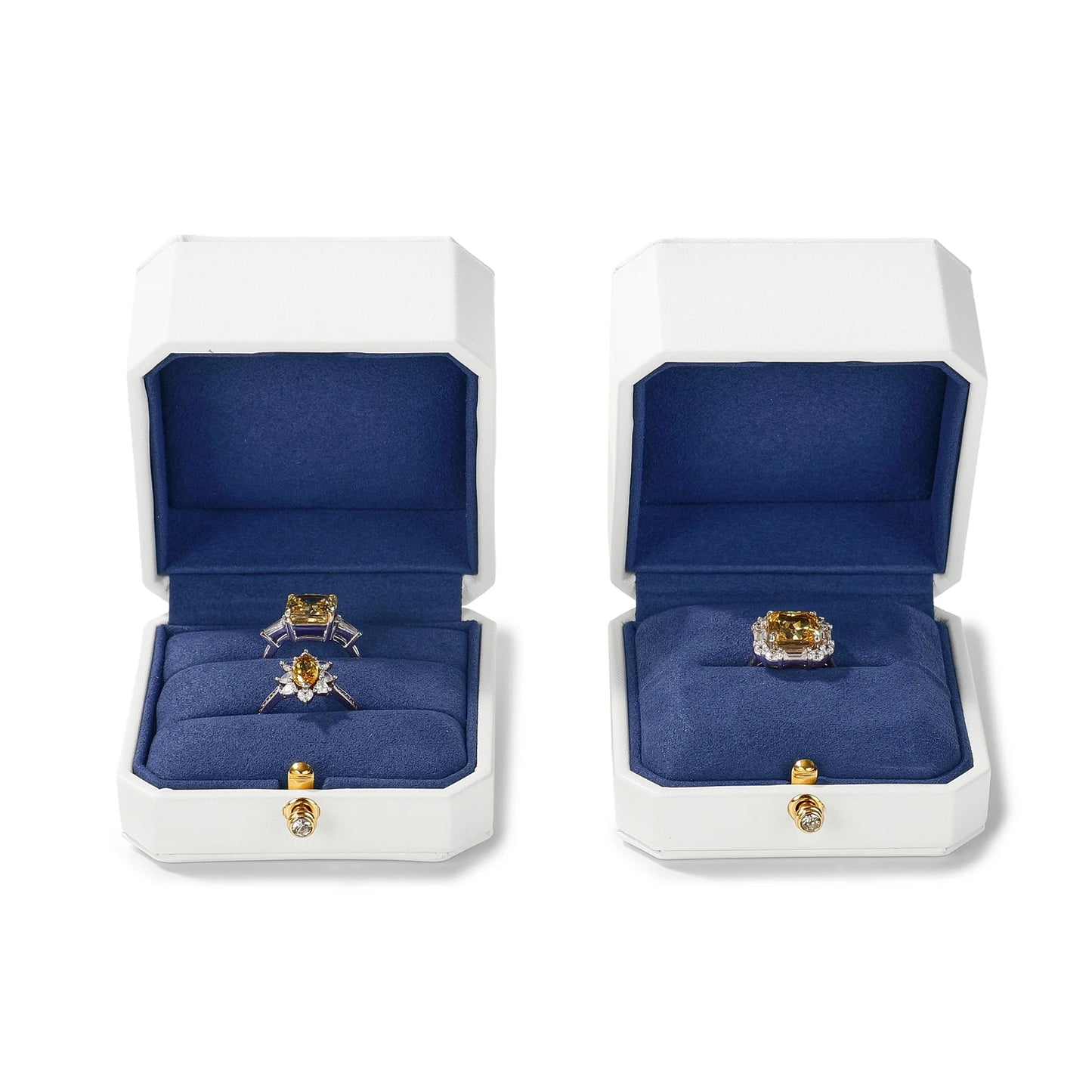 Écrin Bijoux Luxe Blanc & Bleu – Pureté