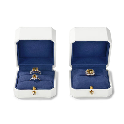 Écrin Bijoux Luxe Blanc & Bleu – Pureté
