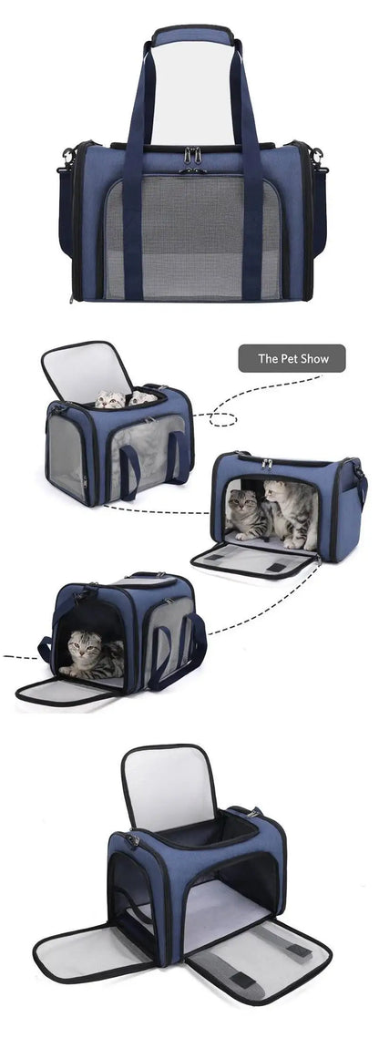 Sac à dos de transport pour chat et chien avec fenêtre en filet