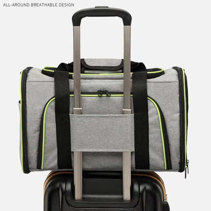 Sac de transport extensible pour chat avec panneaux en filet zippés