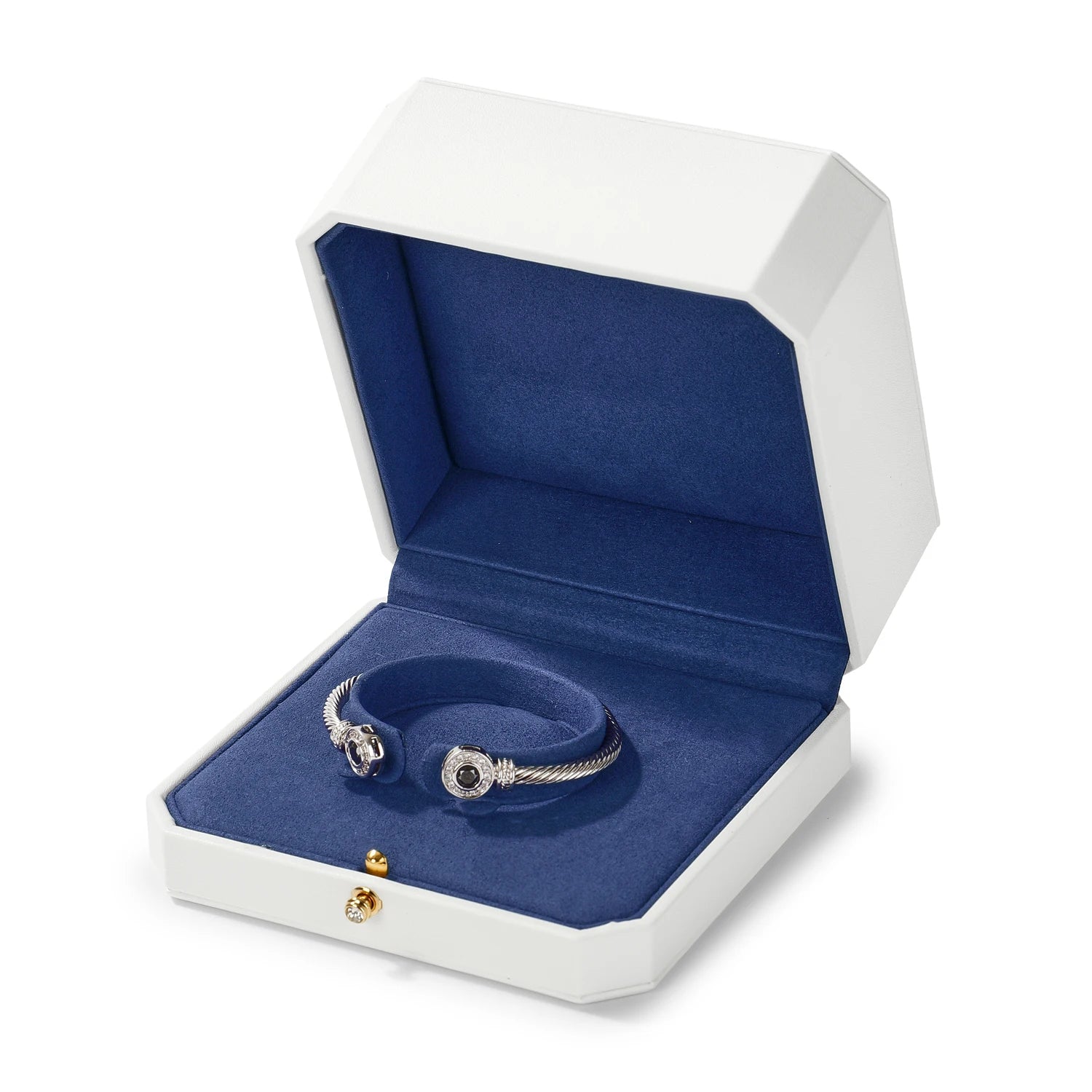 Écrin Bijoux Luxe Blanc & Bleu – Pureté