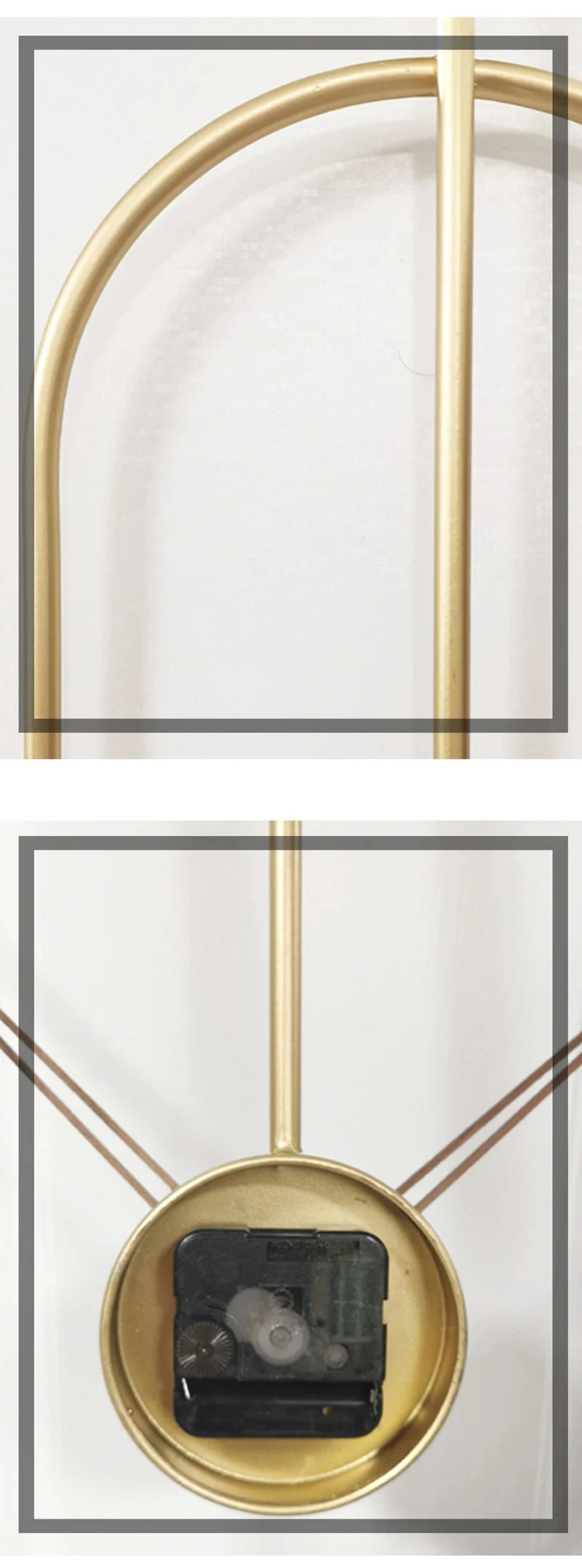 Horloge Murale Luxe Art Ovale Métal Silencieuse – Dorée ou Noire