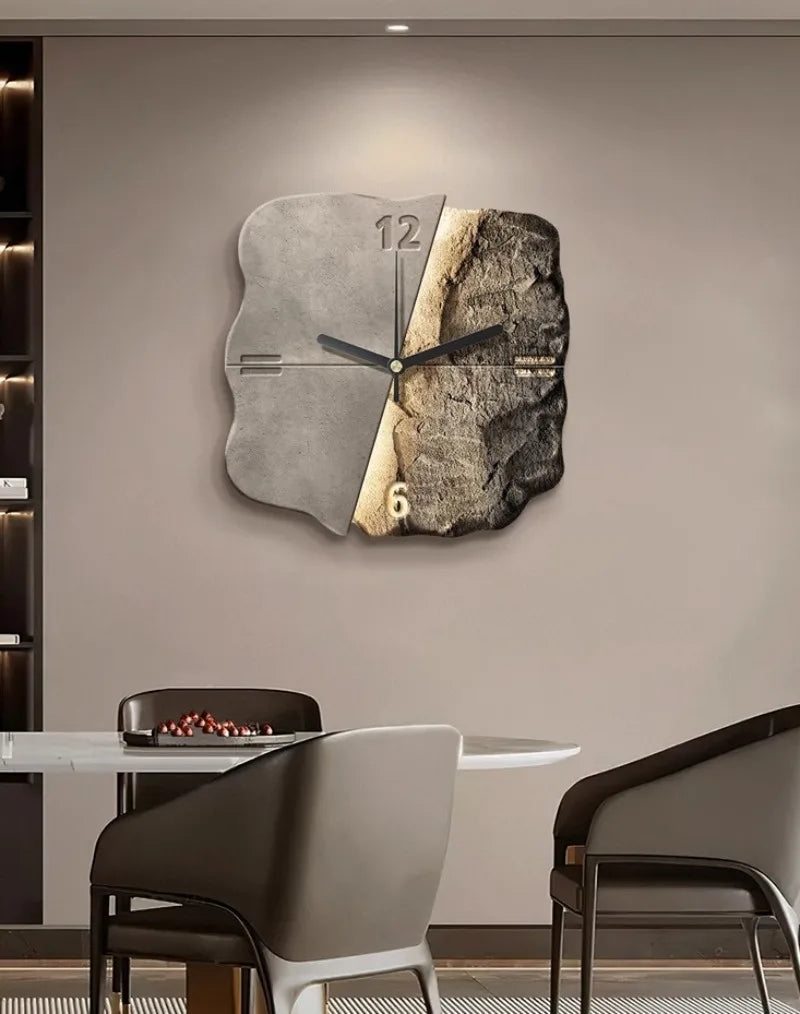 Horloge Murale Design Minéral 30 ou 40 cm – Élégance Contemporaine en Pierre et Céramique