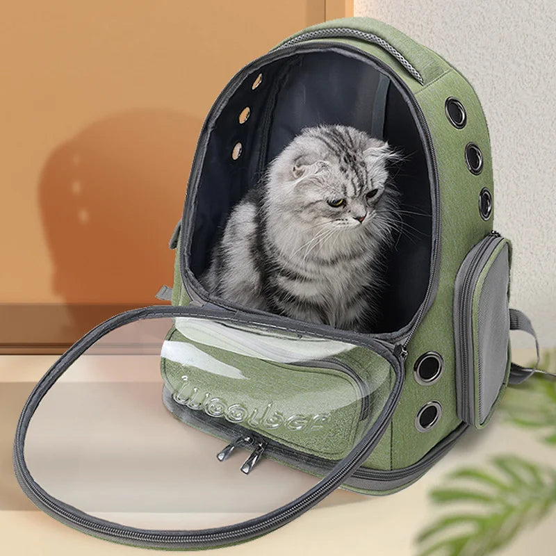 Sac à dos de transport transparent pour chat avec bulle d'observation
