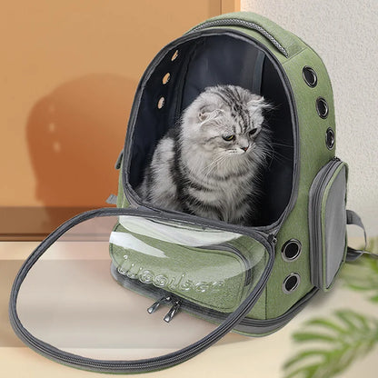 Sac à dos de transport transparent pour chat avec bulle d'observation
