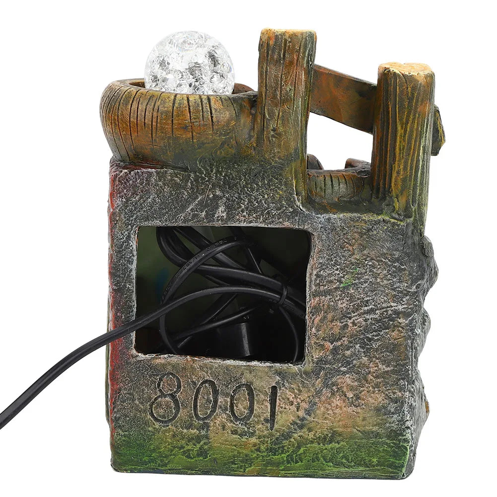 Fontaine de Bureau Résine – Tour de Pierre Cascade, Paysage Miniature 19,5cm