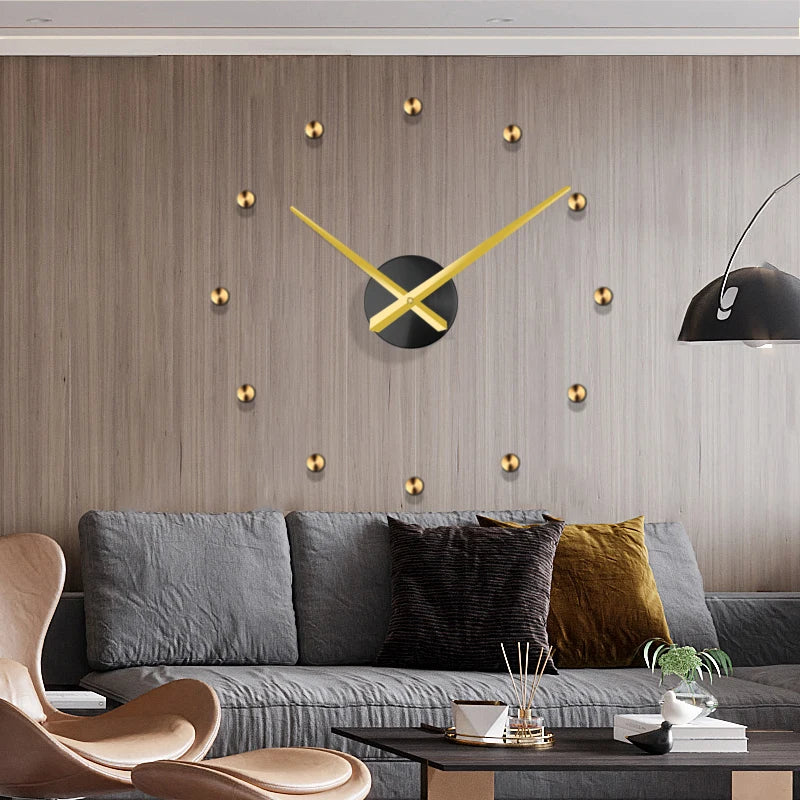 Horloge Murale Géométrique Métal – Grande Taille DIY