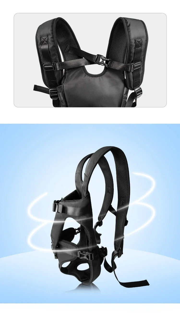 Porte-bébé pour chien avec harnais avant réglable et boucles sécurisées