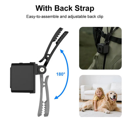 Caméra sport 1080p à fixation magnétique pour collier de chien et chat