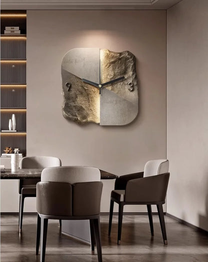 Horloge Murale Design Minéral 30 ou 40 cm – Élégance Contemporaine en Pierre et Céramique