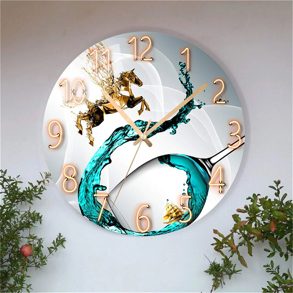 Horloge Murale Verre Design Paysage – Luxe Silencieuse 30cm