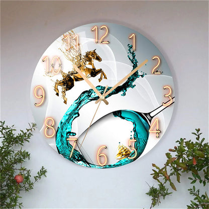 Horloge Murale Verre Design Paysage – Luxe Silencieuse 30cm