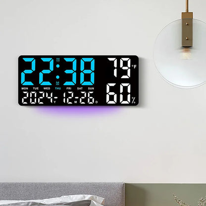 Horloge Digitale LED Multifonction – Alarme, Température, Humidité & Ambiance 7 Couleurs