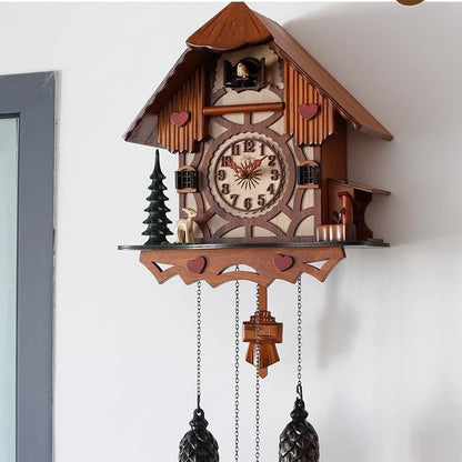 Horloge Murale Luxe Style Pastoral – Sonnerie Horaire & Décor Paysager