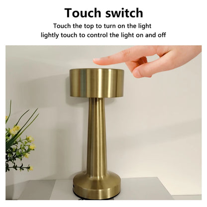 Lampe de Table LED Rétro Rechargeable – 3 Intensités & Tactile
