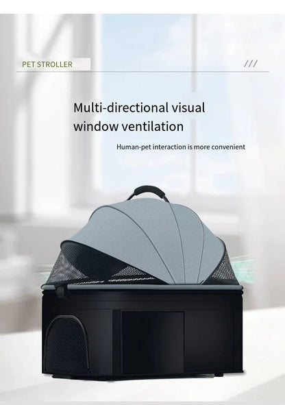 Poussette pour animaux 3en1 pliable avec nacelle détachable