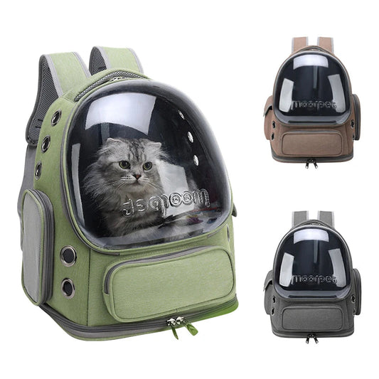 Sac à dos de transport transparent pour chat avec bulle d'observation