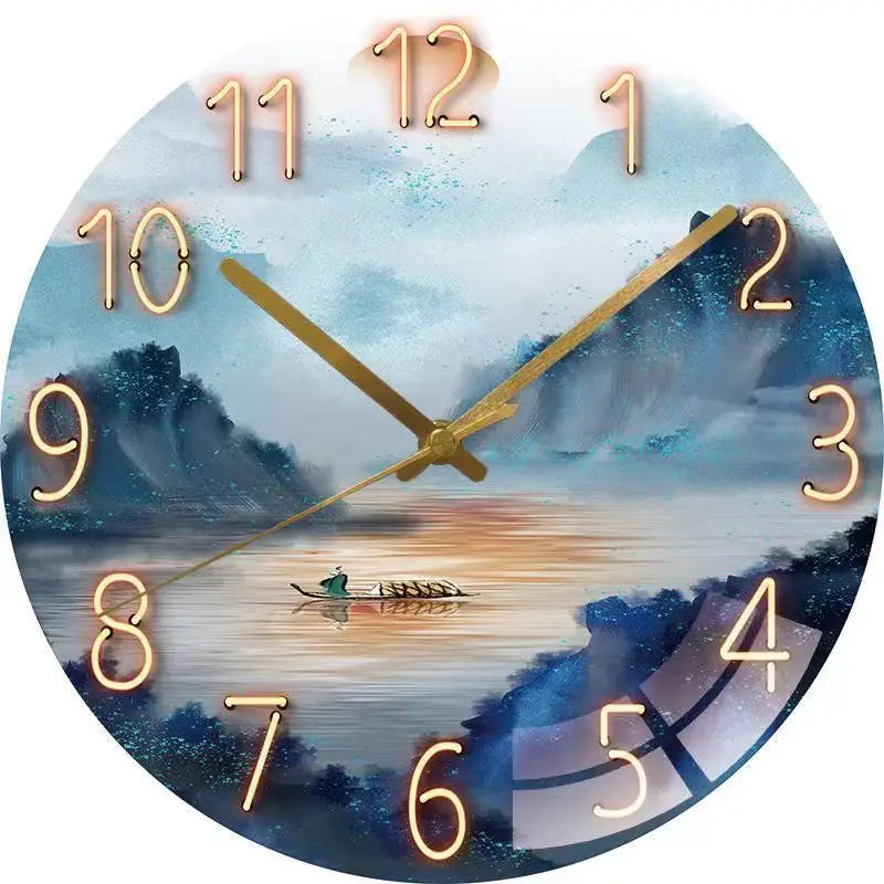 Horloge Murale Verre Design Paysage – Luxe Silencieuse 30cm
