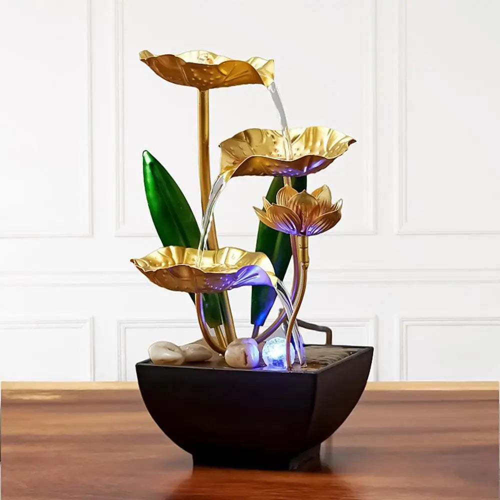 Fontaine de Bureau Zen LED 7 Couleurs – Sons Naturels & Structure 3 Niveaux