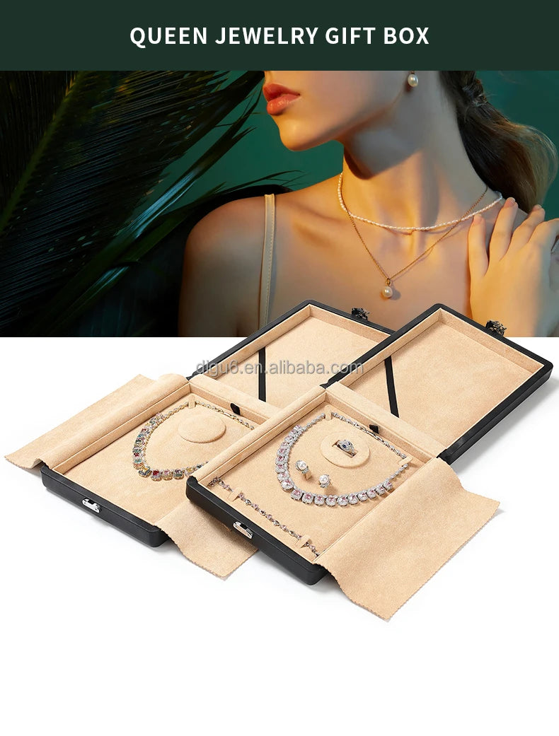 High-end Fashion Jewelry Packaging Box Jewelry Gift Box Jewelry Set Box Wooden High Quality Custom Logo Luxury Black Wood