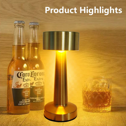 Lampe de Table LED Rétro Rechargeable – 3 Intensités & Tactile