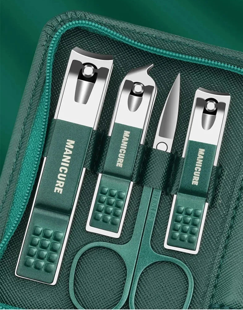 Kit Manucure Professionnel 6 à 18 Pièces avec Étui en Cuir – Soin Mains, Pieds et Visage