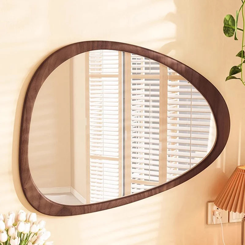 Miroir Mural Irrégulier Bois Asymétrique – Style Moderne, 4 Grandes Tailles